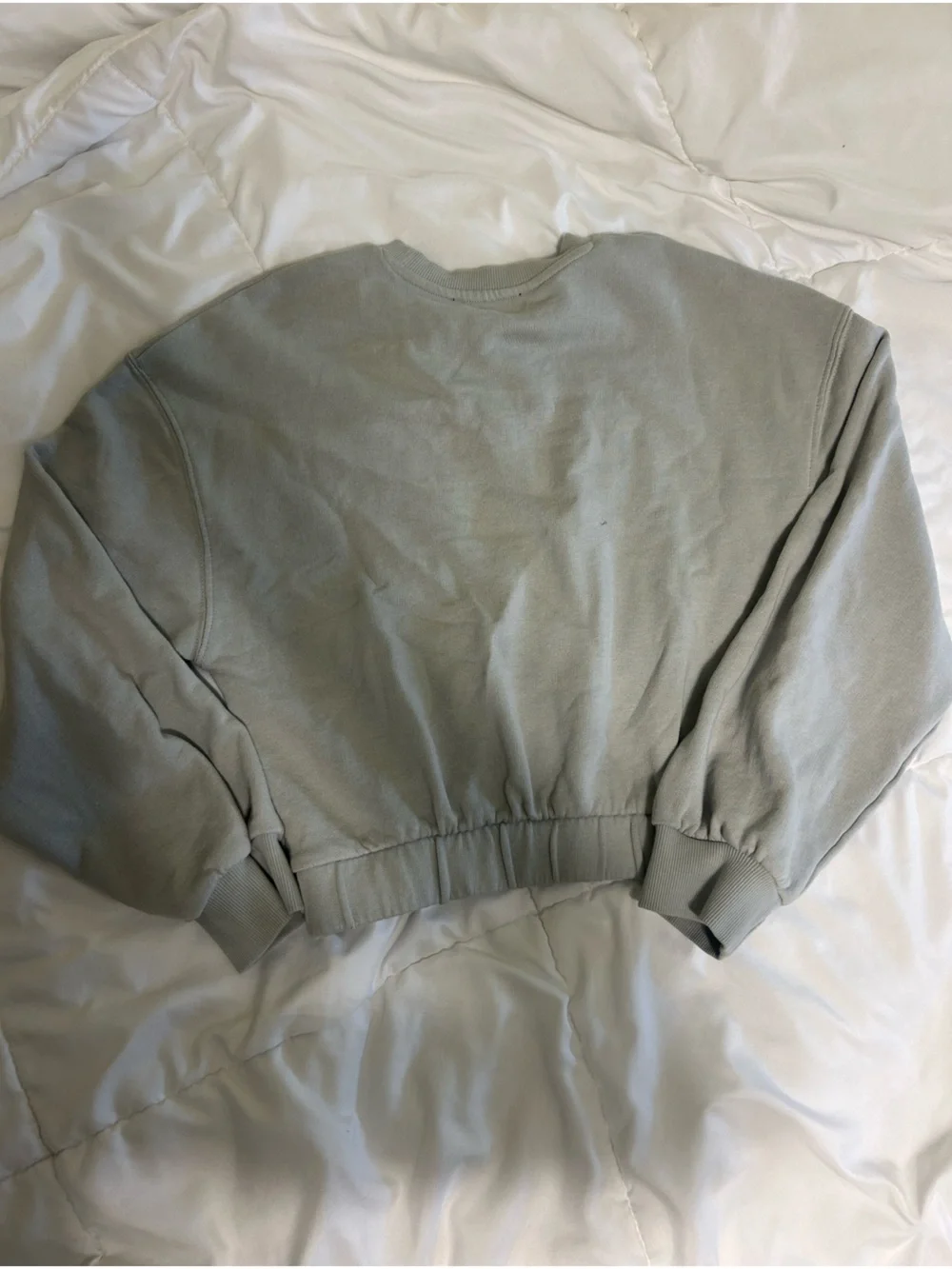 Light Sage zara Cropped Crewneck Sweatshirt - Picture 2 of 2